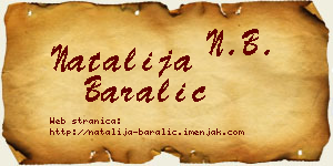 Natalija Baralić vizit kartica